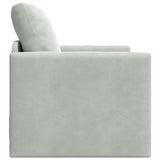 Folding Sofa Bed Light Grey 74 x 77 x 81 cm Velvet 42030486