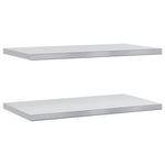 Wall Shelves 2 pcs 75x40x3 cm Silver Stainless Steel 30281