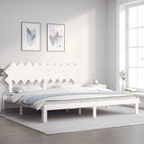 Bed Frame without Mattress White 200x200 cm Solid Wood Pine 3193747