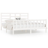 Bed Frame without Mattress White 200x200 cm Solid Wood Pine 3107634