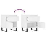 Bedside Cabinet White 40x35x50 cm Engineered Wood 830684