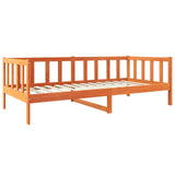 Bed Frame with Headboard Wax Brown 90 x 190 cm Solid Pine Wood 863890