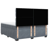 Box Spring Bed with Mattress Dark Grey 200x200 cm Velvet 3291009