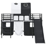 Kids'Loft Bed Frame Plain Black 75 x 190 cm Metal 42020829