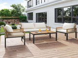Garden lounge set, garden furniture set with comfortable cushions, double sofa, 2 armchairs and N606P239503A