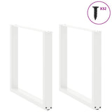 Dining Table Legs U-Shaped 2 pcs White 90x cm Steel 4013193