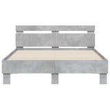Bed Frame Concrete grey Engineered wood, Plywood 3207430