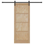 Sliding Door Manual Natural and black 83 x 211 cm 3333310