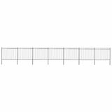 Garden Fence with Spear Top Steel 1248x150 cm Black 277635