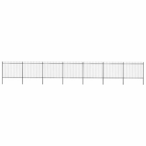 Garden Fence with Spear Top Steel 1248x150 cm Black 277635