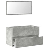 Bathroom Cabinet with Mirror Concrete Grey Engineered Wood 856376