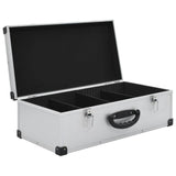 CD Case for 80 CDs Aluminium ABS Silver 91854