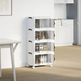 Stackable Storage Box with Wheels 4-Tier 28 L 48x29.5x112.5 cm 4012371