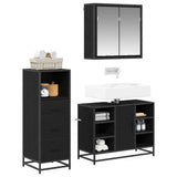 Bathroom Furniture Set with Door 3 pcs Old Wood Engineered Wood 3402491