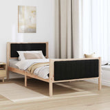 Bed frame Brown and black 100 x 200 cm Solid pine wood 878491