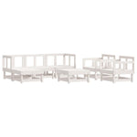 ZNTS 7 Piece Garden Lounge Set White Solid Wood Pine 3186215