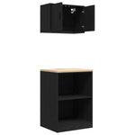 ZNTS Garage Cabinets 2 pcs Black Engineered Wood 3328279