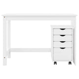 Desk Cabinet Set 2 pcs White Solid Pine Wood 3438766