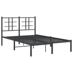 Metal Bed Frame without Mattress with Headboard Black 120x200cm 355559