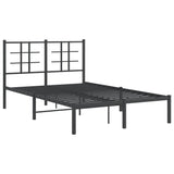 Metal Bed Frame without Mattress with Headboard Black 120x200cm 355559