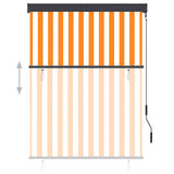 Outdoor Roller Blind 120x250 cm White and Orange 145963