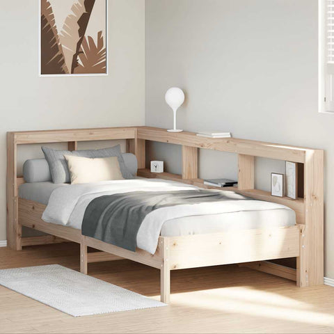 ZNTS Bookcase Bed without Mattress 90x200 cm Solid Wood Pine 3324430