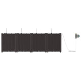 Garden Planter 4 pcs Brown 160 x 40 x 52 cm Plastic 42002834