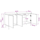 TV Cabinet GOTHA 102 x 33 x 51 cm Black Oak Engineered Wood 8007108