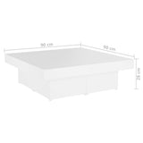 Coffee Table White 90x90x28 cm Engineered Wood 806912