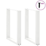 Dining Table Legs U-Shaped 2 pcs White 60x cm Steel 4013181