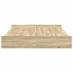 Storage Bed Frame Sonoma oak 140 x 190 cm Engineered wood 3335311