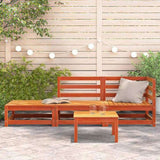 Garden Sofa with Footstool 2-Seater Wax Brown Solid Wood Pine 837974