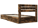 Bed Frame with Drawer Smoked Oak 100 x 200 cm Engineered Wood 3411679