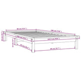 Bed Frame without Mattress Grey Single Solid Wood 820573