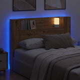 Headboard Cabinet with LED Artisan Oak 140 x 16.5 x 103.5 cm 8006540