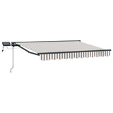 Manual Awning Frame with LEDs Light Grey and White 3.5 x 2 m 3425727