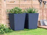 Garden Planters 2 pcs Blue Grey 32.5x32.5x57 cm PP 367846