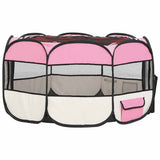 171011 Foldable Dog Playpen with Carrying Bag Pink 125x125x61 cm