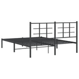 Metal Bed Frame without Mattress with Headboard Black 160x200cm 355564