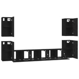 TV Cabinet Set Wall-mounted Black Oak Engineered Wood 3393124