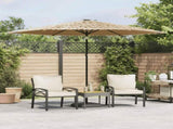 Garden Parasol with LEDs and Steel Pole Brown 288x288x225 cm 4005121
