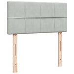 ZNTS Box Spring Bed with Mattress Light Grey 90x200 cm Velvet 3286222