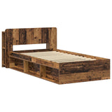Bed Frame with Storage Old Wood 75 x 190 cm Engineered Wood 3433316
