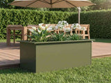 Garden Planter with LED Olive Green 40 x 80 x 40 cm Steel 8008160