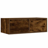 TV Cabinet with LED Lights Smoked Oak 75x35.5x25 cm 860233