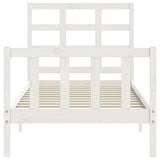 Bed Frame without Mattress White 90x190 cm Single Solid Wood Pine 3192067