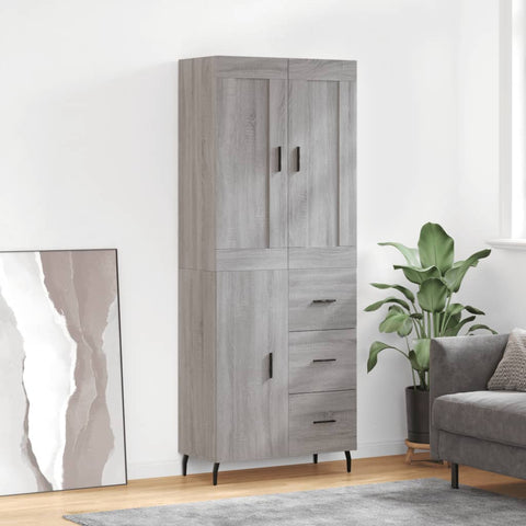 Highboard Grey Sonoma 69.5x34x180 cm Engineered Wood 3199831