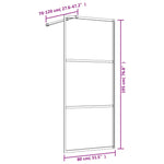 Walk-in Shower Wall with Clear ESG Glass Red 80x195 cm 154934