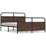 Metal Bed Frame without Mattress Brown Oak 160x200 cm 3318664
