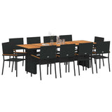 Garden Dining Set 11 pcs Black Poly Rattan 3365422